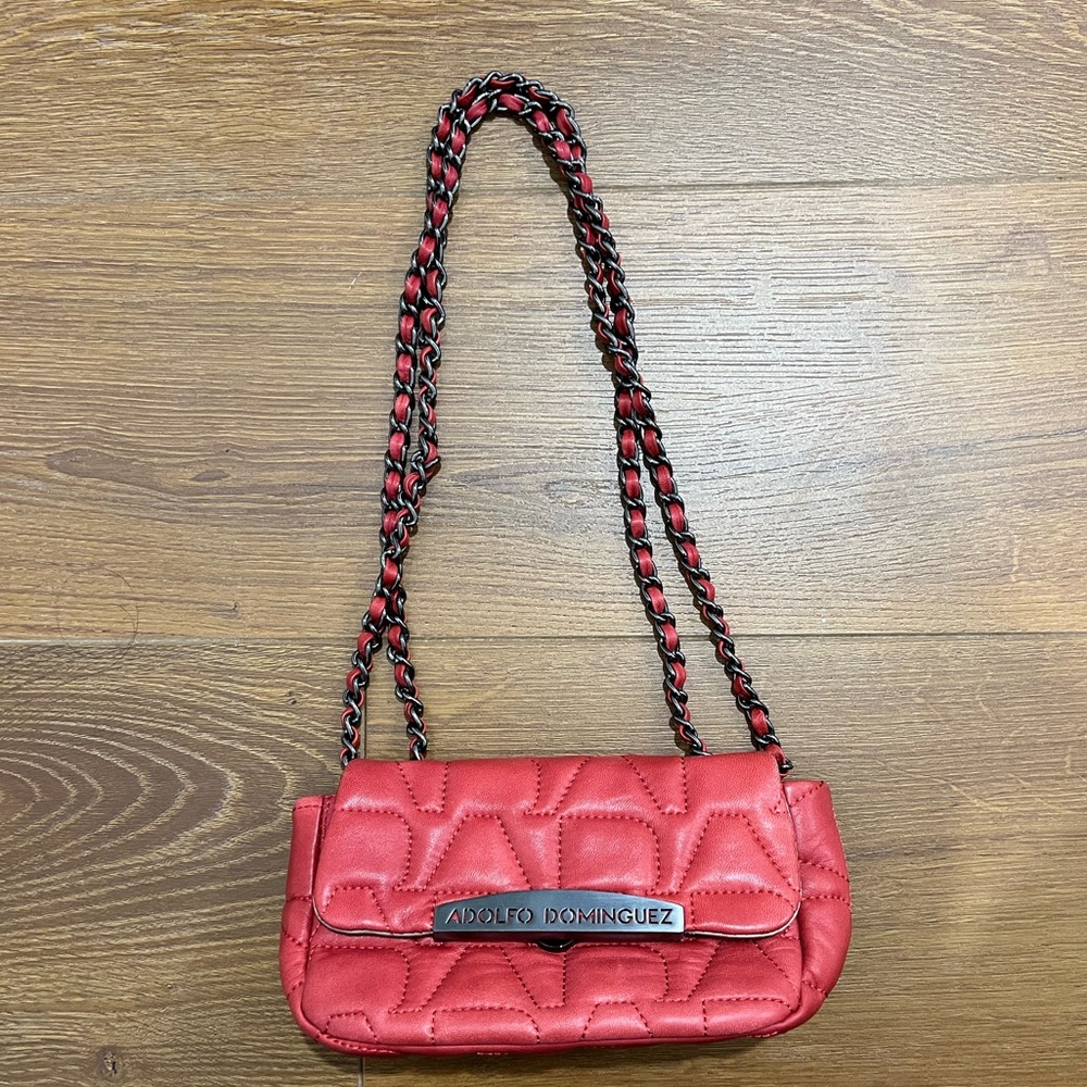 Adolfo Dominguez red leather purse
